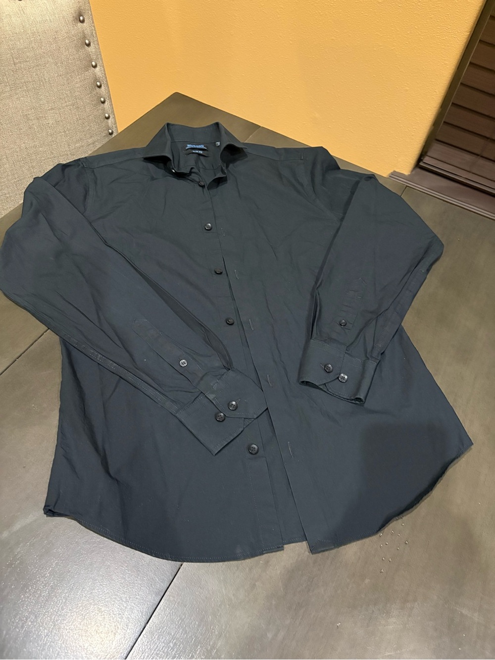 Murano Slim Fit Men's Black Button Up Shirt - Wardrobe Essentials - Picture 2 of 3